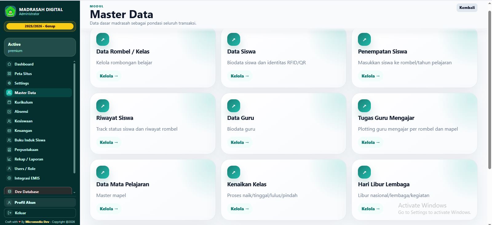 Master Data Madrasah