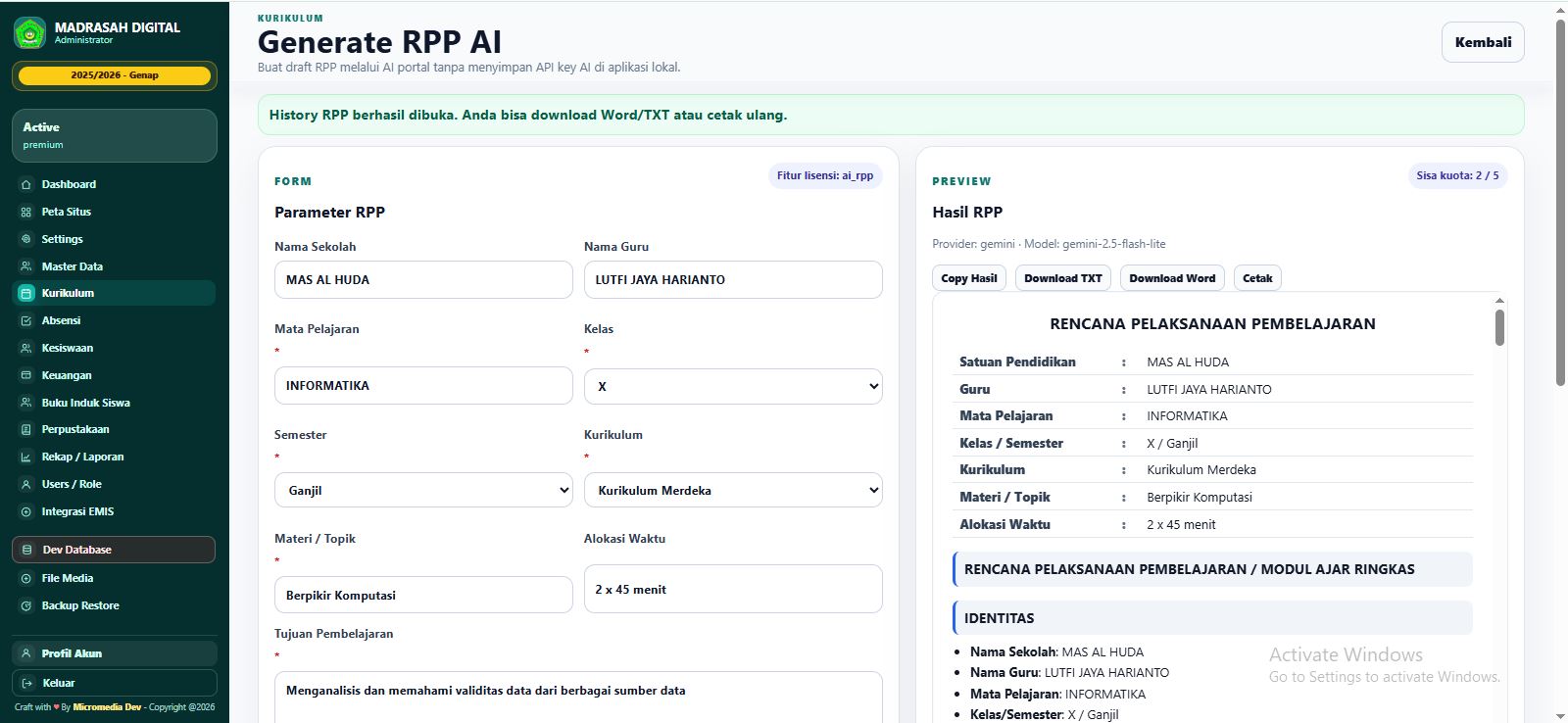 Generate RPP AI