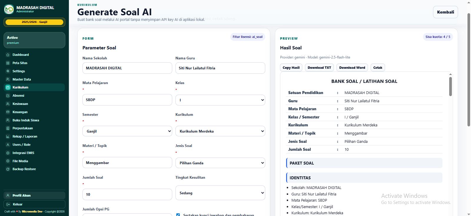 Generate Soal AI